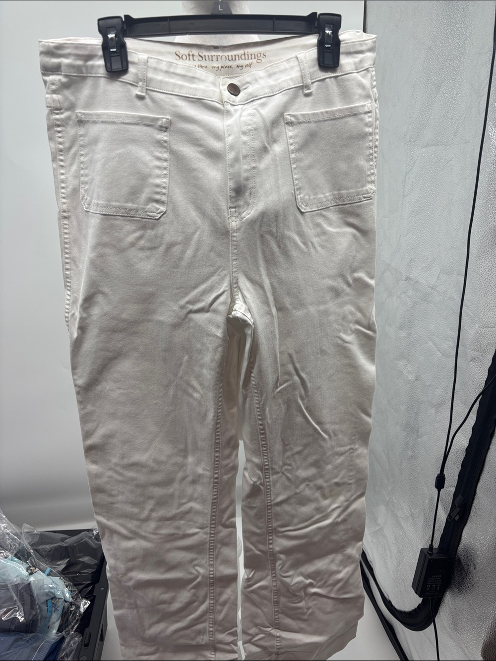Soft Surroundings Ivory Straight-Leg High-Rise Pants